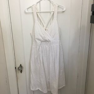 Motherhood Maternity white lace dress